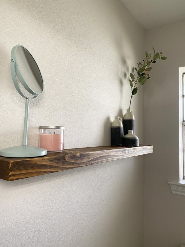 Eneas Pine Solid Wood Floating Shelf