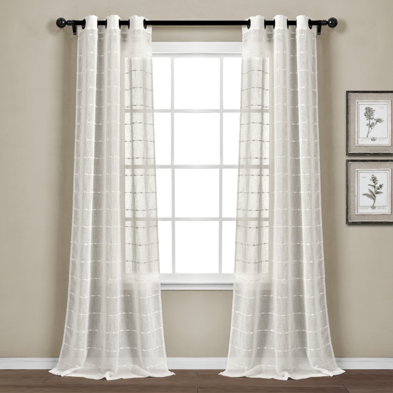 Enid Polyester Sheer Curtain Pair