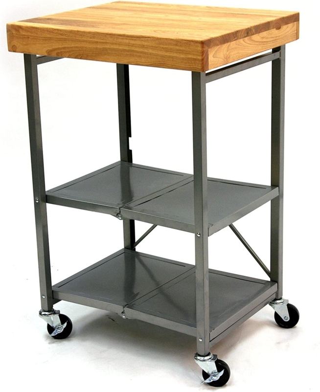 Foldable 3-Tier Kitchen Island Cart