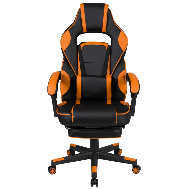 Reclining Gaming Chair with Massaging Lumbar Pillow
