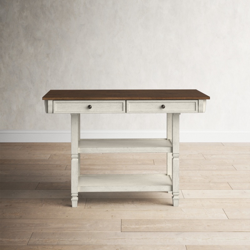 Kitchen Island with Storage and Oak Countertop
