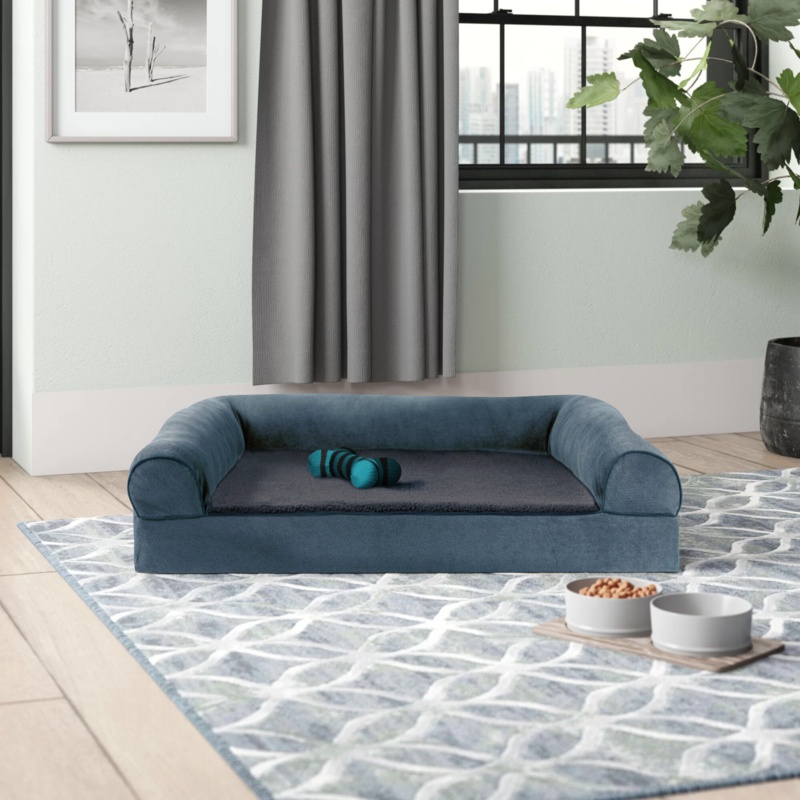 Plush Orthopedic Bolster Dog Bed