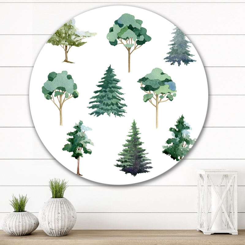 Eucalyptus Pine Fir Linden Olive Tree Collection Eucalyptus Pine Fir Linden Olive Tree Collection - Unframed Print on Metal