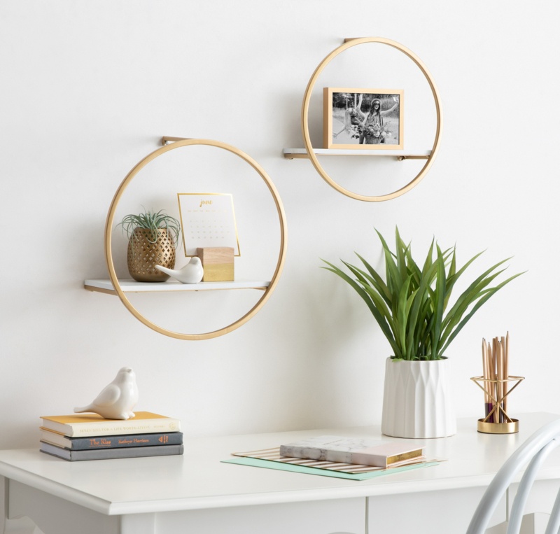 Eugine 2 Piece Circle Metal Accent Shelf