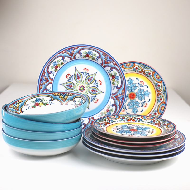 Euro Ceramica Zanzibar Stoneware Dinnerware Set - Service for 4