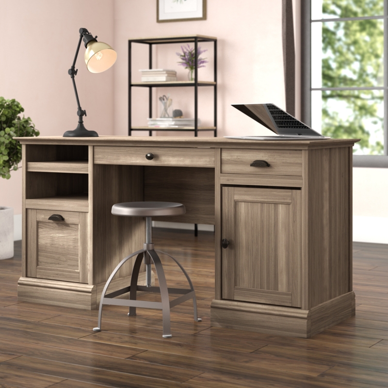 Rustic Coastal Desk with Storage