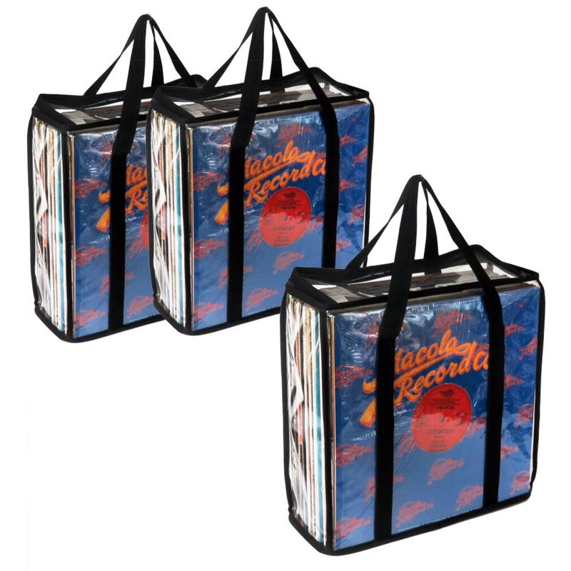 Evelots LP Vinyl Record Case-Carry108 Albums Total-No Dust,Scratch-Set/3 Multimedia Storage Bag