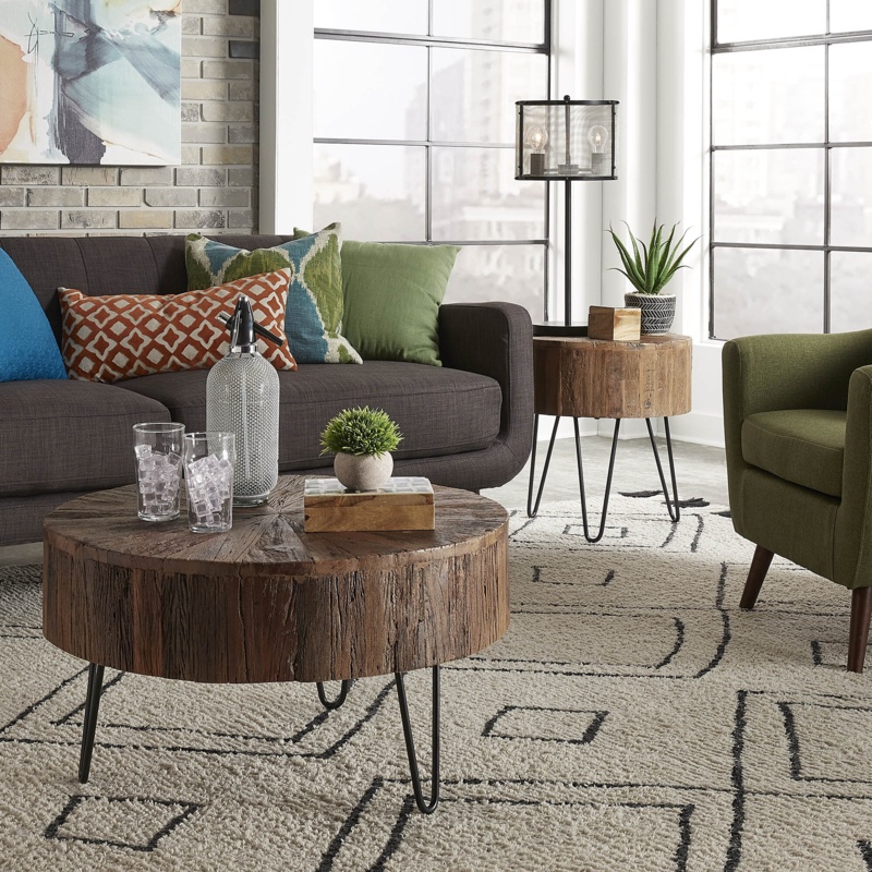 Round Reclaimed Wood Coffee Table