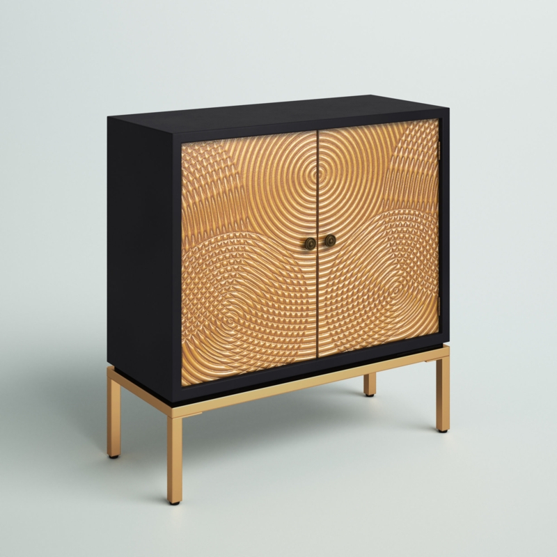Two-Door Textured Accent Cabinet
