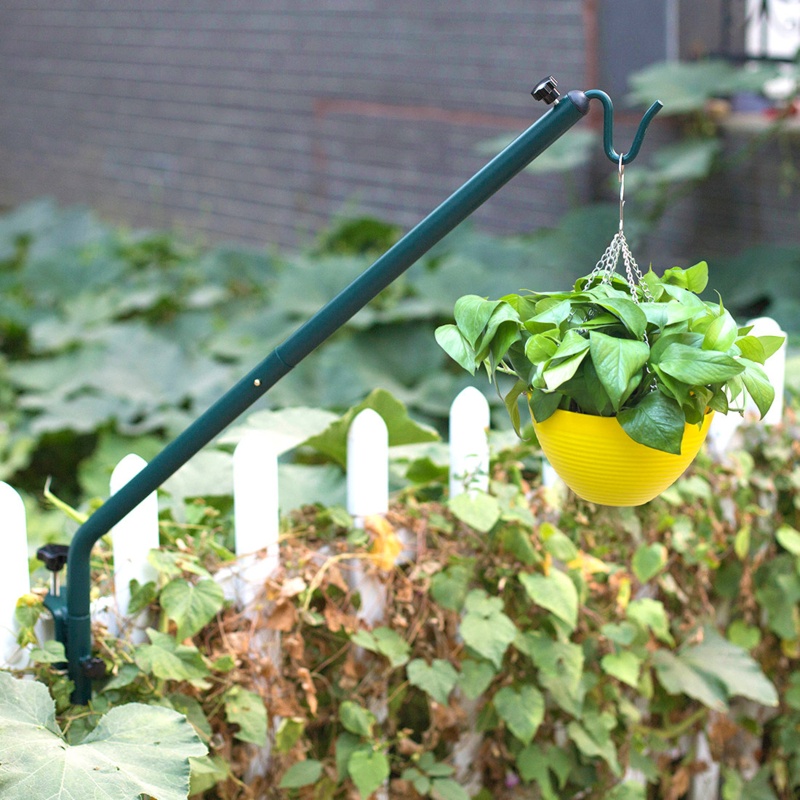 Extended 360 Degree Rotary And Length Adjustable Fence Deck Pole Hang Hook For Planters, Bird Feeders, Lanterns, Wind Chimes