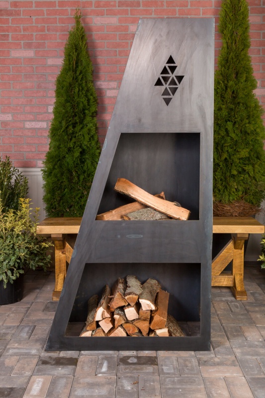 Falmer 69'' H Steel Wood Burning Outdoor Fireplace