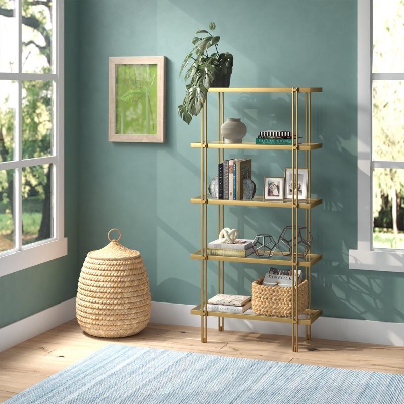 Farika 68'' H x 33'' W Stainless Steel Standard Bookcase