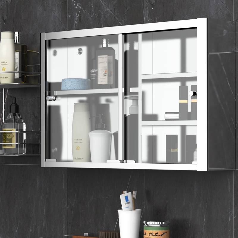Sliding Door Bathroom Cabinet with Storage