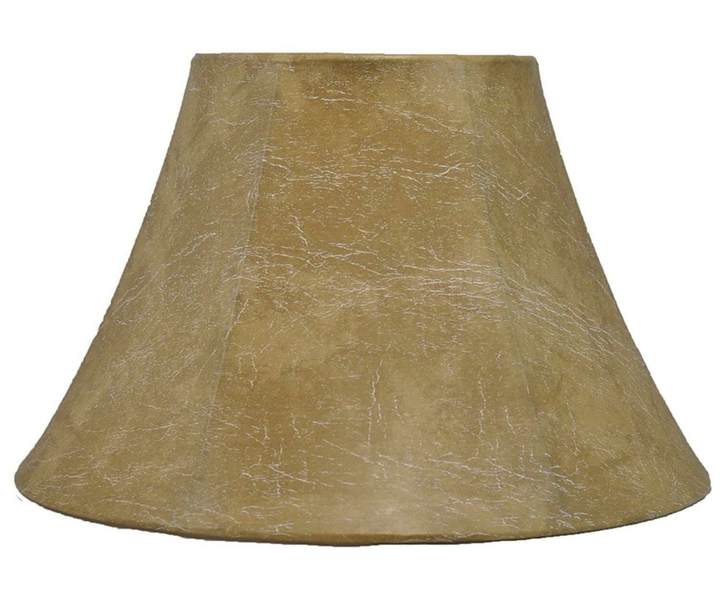 Faux Leather Bell Lamp Shade ( Spider ) in Brown