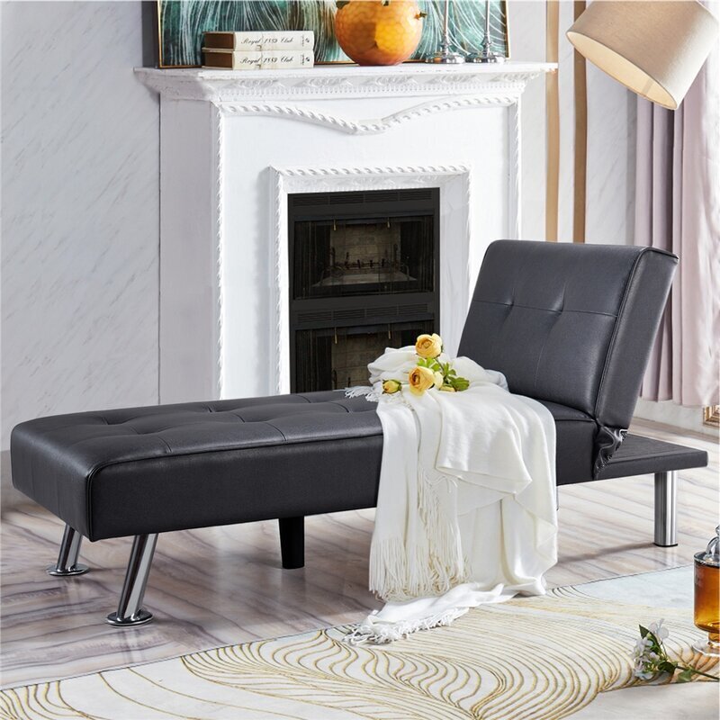 Faux Leather Chaise Lounge Recliner