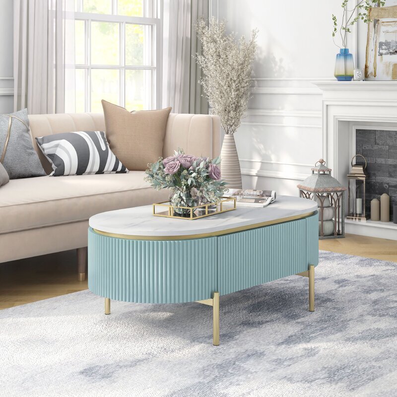 Oval Coffee Table With Storage