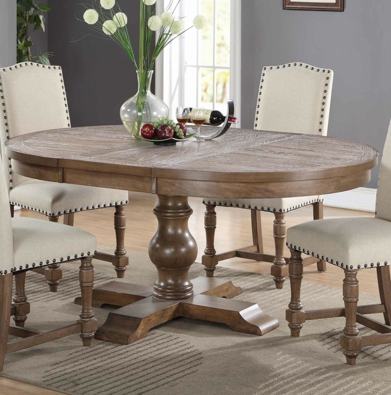 Fawziyah Extendable Solid Oak Pedestal Dining Table