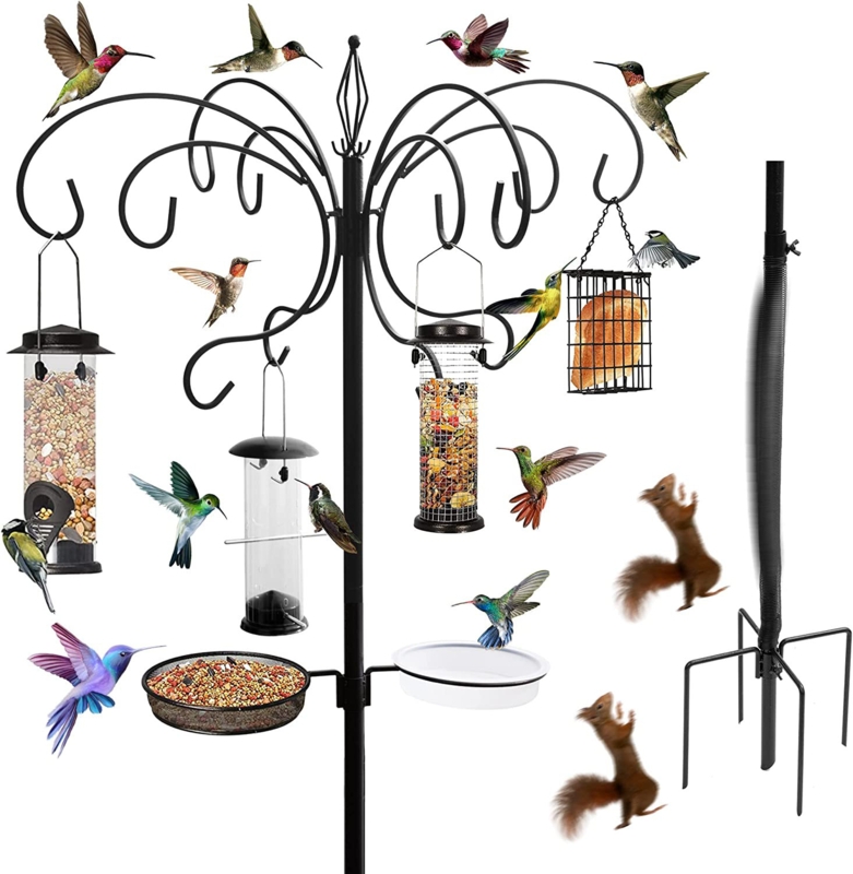 Rustic Bird Feeding Station with Retractable Springs