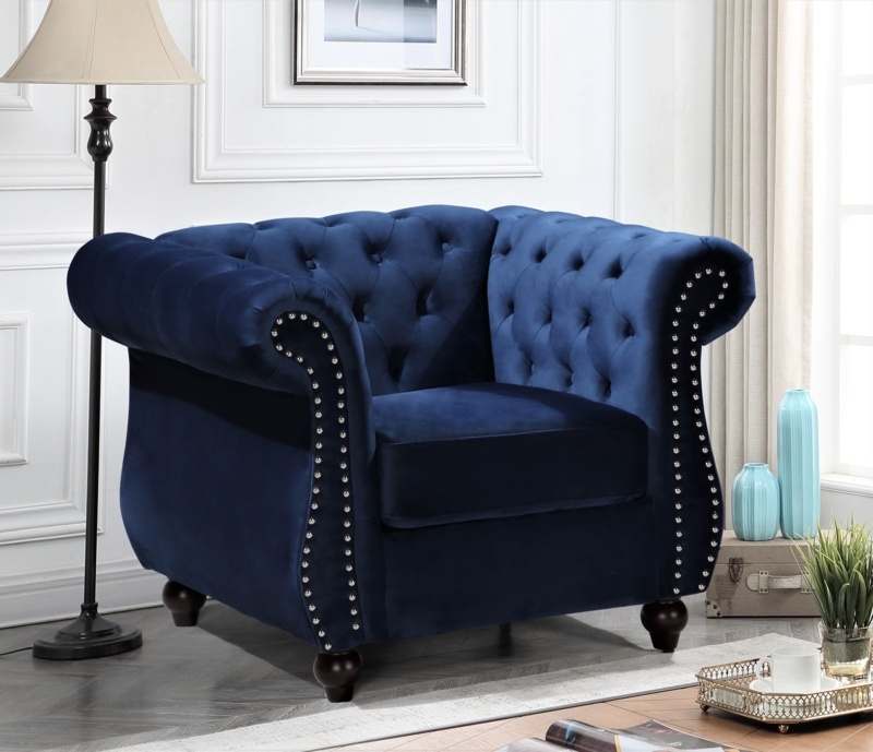 Feldt 40.6" Wide Tufted Velvet Chesterfield Chair