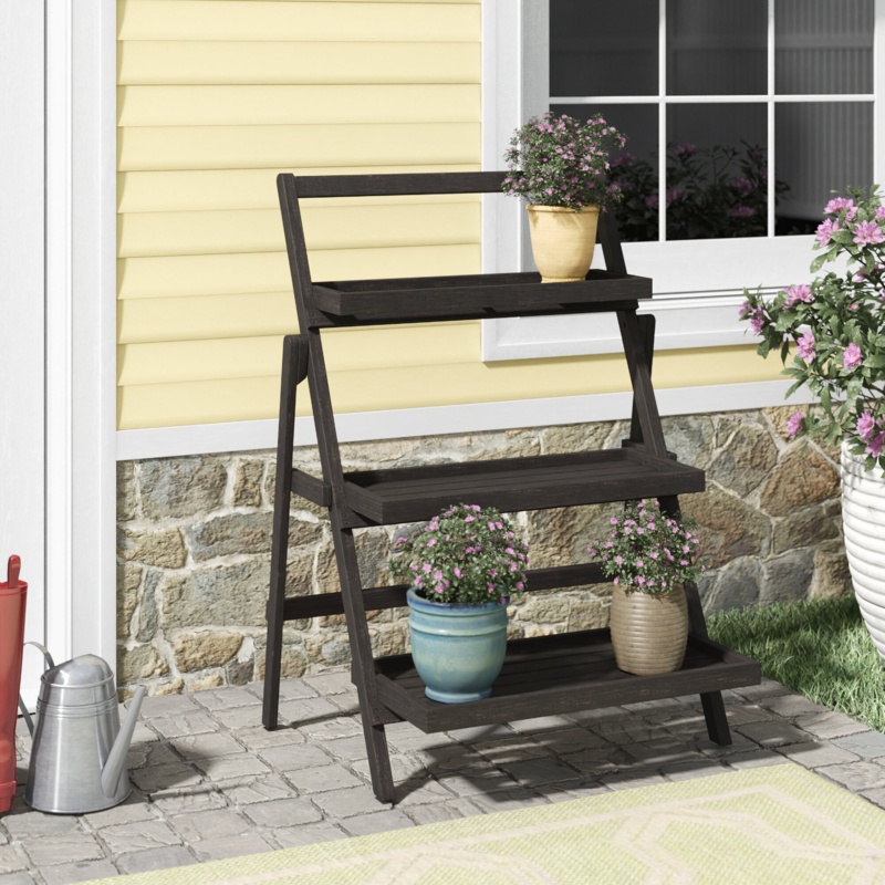 Fenimore Rectangular Multi-Tiered Acacia Plant Stand