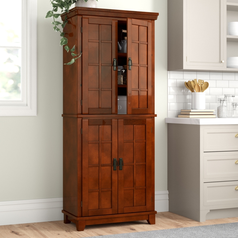 Charming Geometric Pantry with Cabinets and Shelves