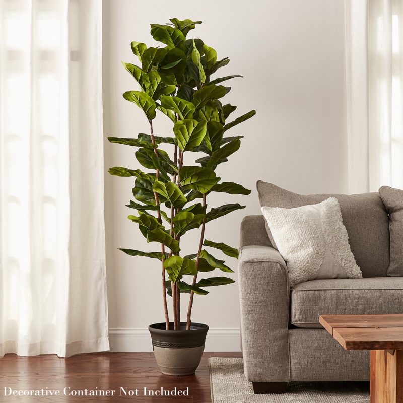 Ficus Life 72'' Faux Fiddle Leaf Fig Tree in Pot