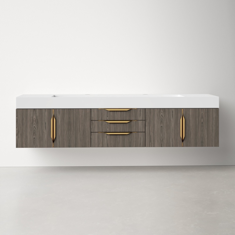 Wall-Mounted Double Bathroom Vanity Set