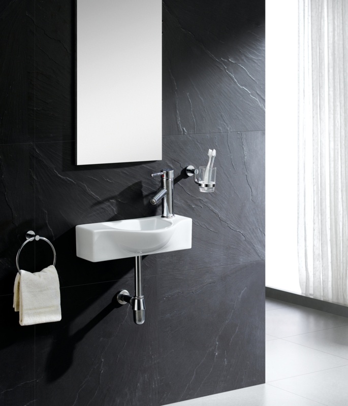 Fine Fixtures Modern 17.75'' White Vitreous China U-Shaped Wall Mount Bathroom Sink