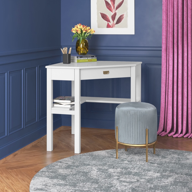 Corner Desk with Storage Drawer and Shelf
