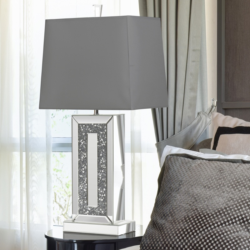 Beveled Edge Mirror Table Lamp