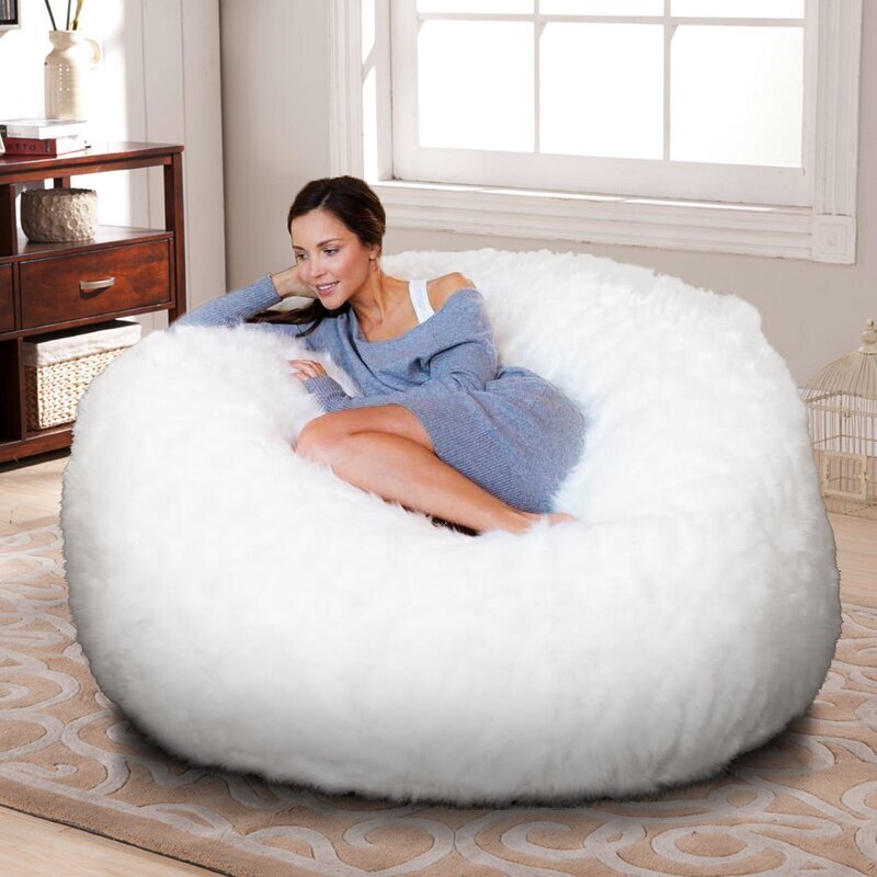 Fluffy microfiber bean bag