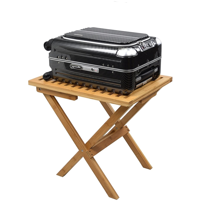 Bamboo Luggage Rack with Foldable Design