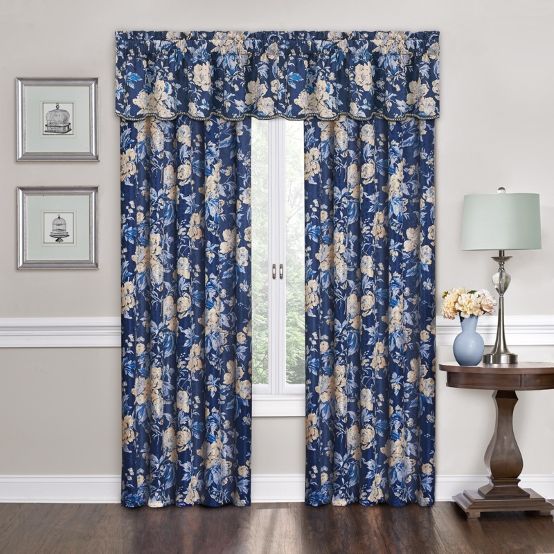 Forever Yours Floral Scalloped 52'' Window Valance