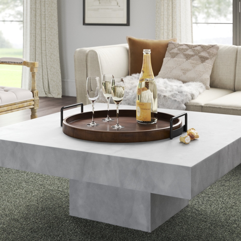 Solid Wood Circular Accent Tray