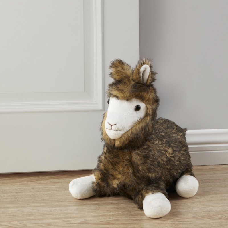 Fur Llama Fabric Weighted Floor Stop