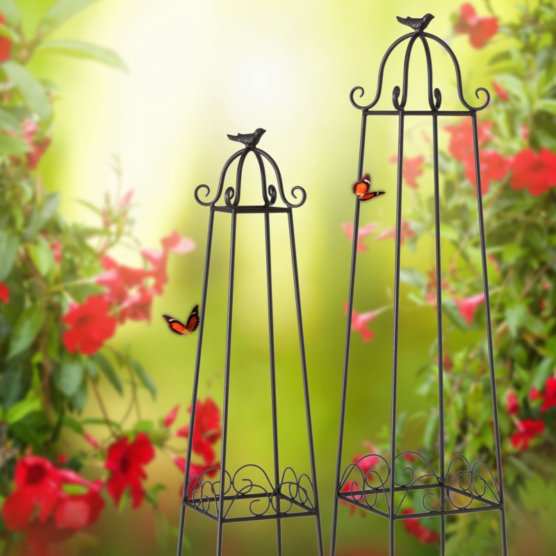 Fuston 39.5'' H x 9'' W Metal Obelisk Trellis