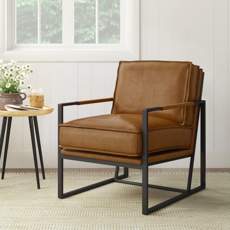 Gaines 25" Wide Top Grain Leather Armchair
