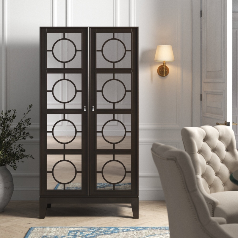 Black Coffee Hide-A-Bar™ Cabinet with Wine Storage