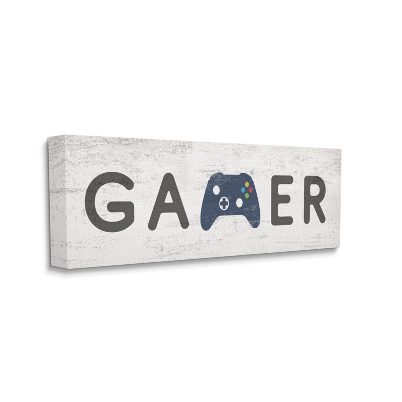 Gamer Typography Kids' Video Game Controller Sign by Daphne Polselli - Textual Art