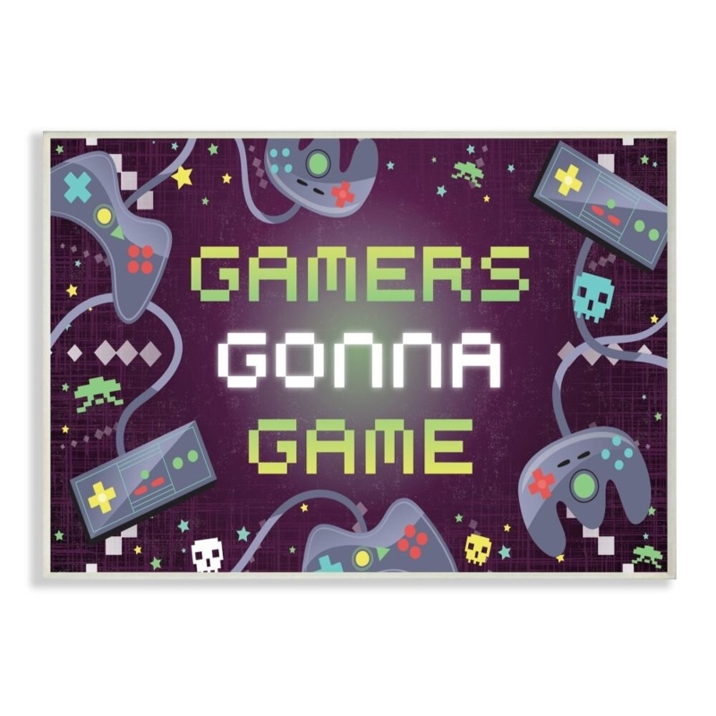 Gamers Gonna Game Fun Kids Video Game Phrase by Arrolynn Weiderhold - Graphic Art