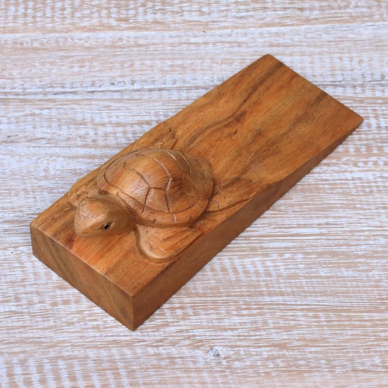 Gamino Baby Turtle Wood Wedge Floor Stop