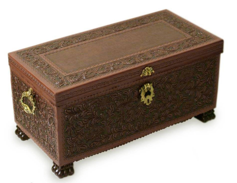 Floral Motif Cedar Blanket Chest