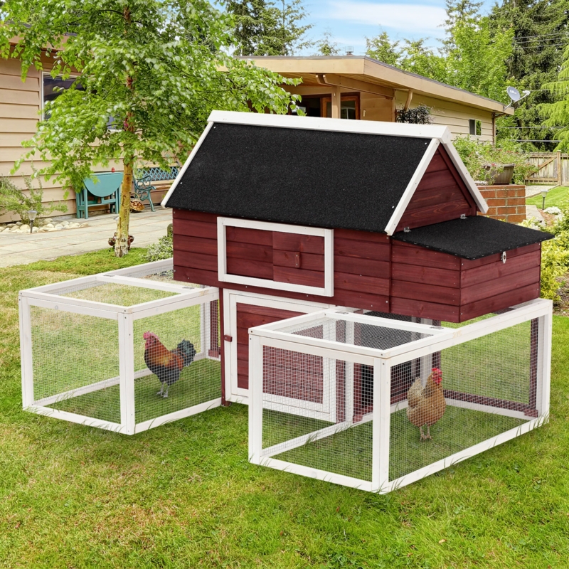 2-Tier Chicken Coop with Customizable Runs
