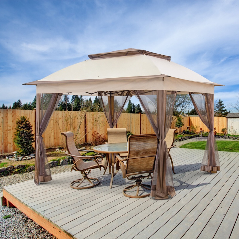Gazebo Straight Leg 11 Ft. W x 11 Ft. D Steel Pop-Up Canopy