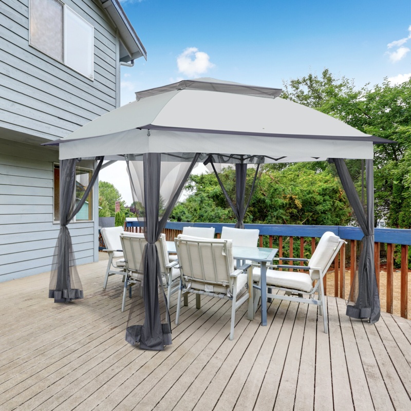 Gazebo Straight Leg 11 Ft. W x 11 Ft. D Steel Pop-Up Canopy