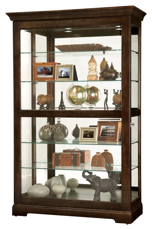 Gebhardt 50'' Wide Mirrored Back Curio Cabinet with Lighting