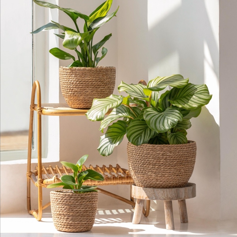 Geiser 3-Piece Natural Fibers Pot Planter Set
