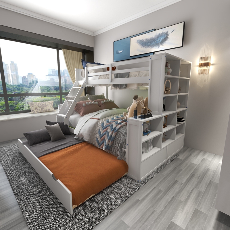 Versatile Triple Bunk Bed with Storage