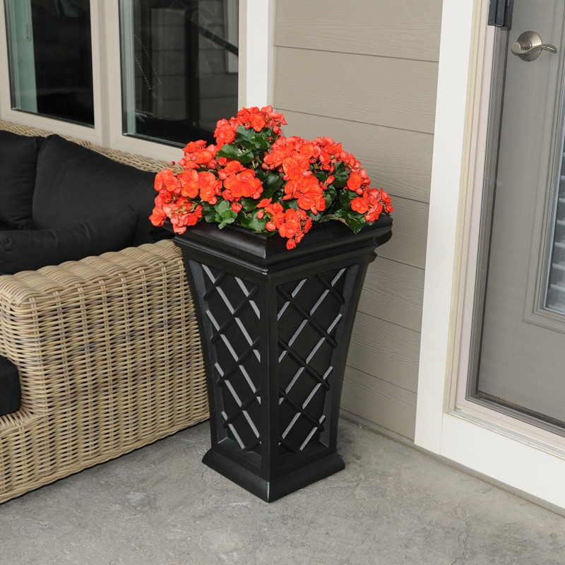 Tall Polyethylene Planter with Self-Watering Reservoir