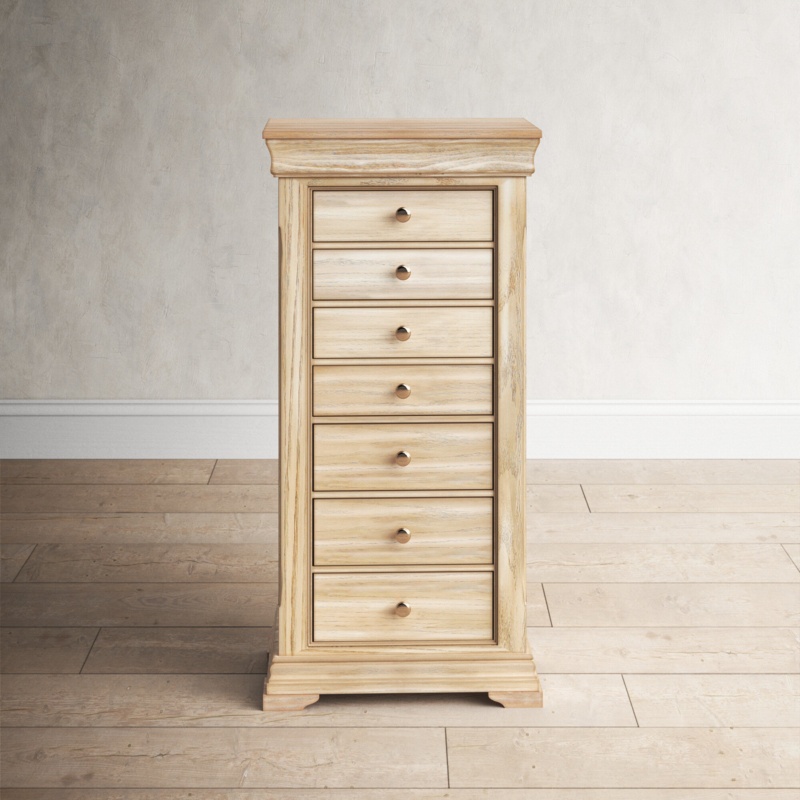 Solid Wood Jewelry Armoire with Mirror